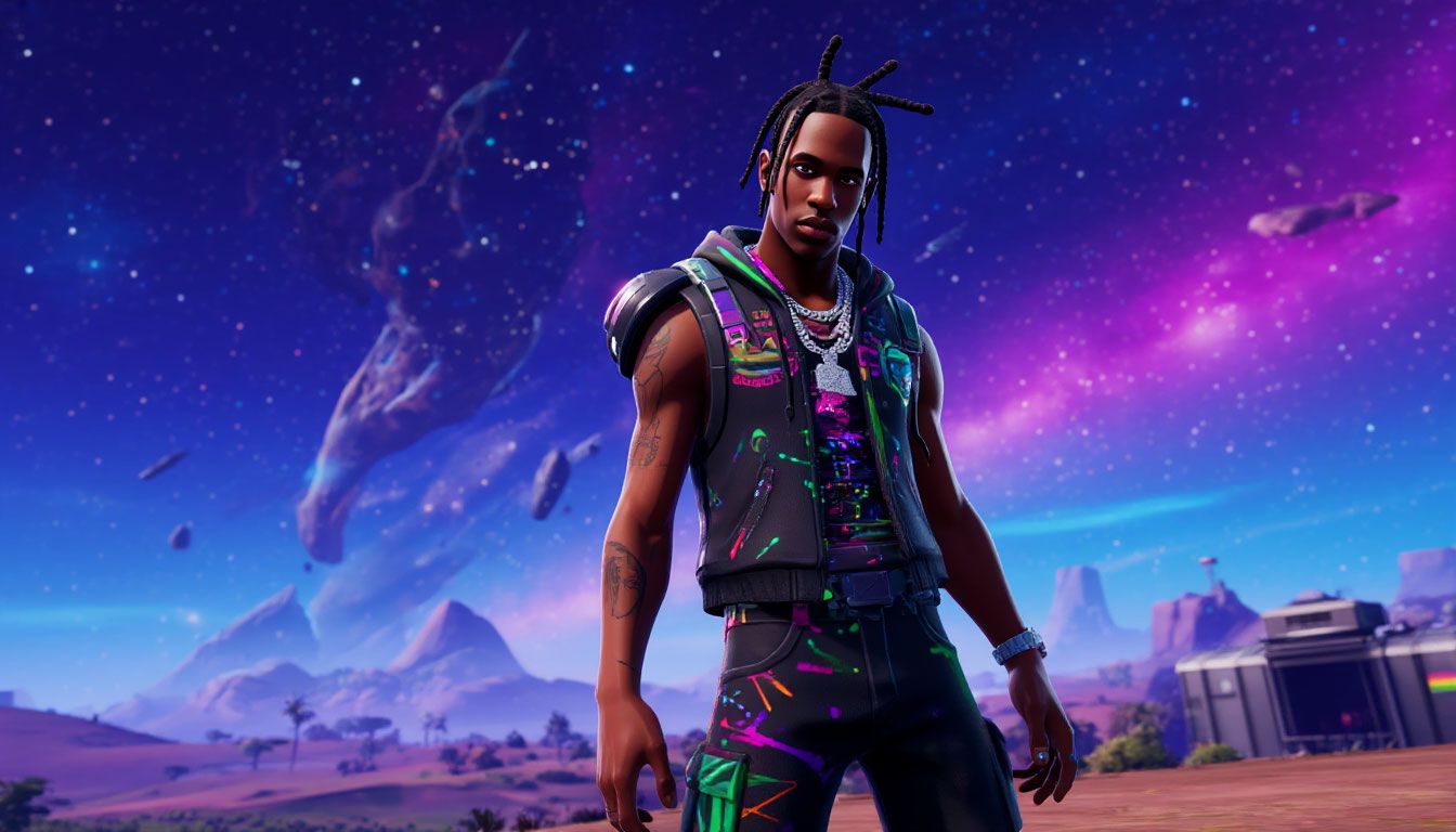 a picture from the Travis Scott’s Astronomical concert inside Fortnite