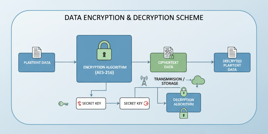a scheme of data encryption process