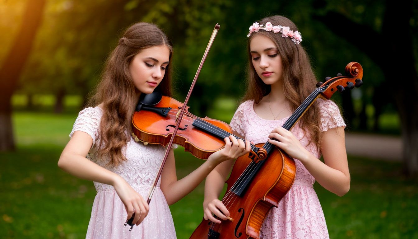 musicians talking outside