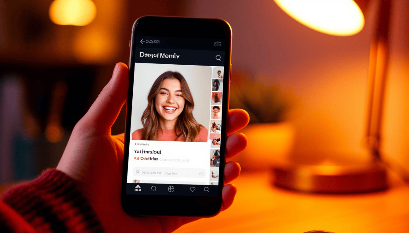 a Tinder profile on a phone screen
