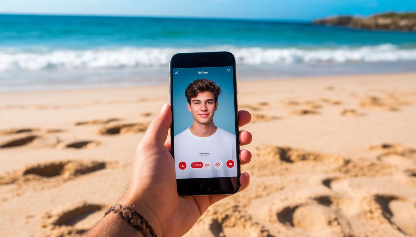 a person swiping Tinder profiles